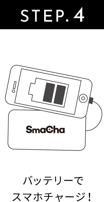 STEP.4 バッテリーでスマホチャージ！